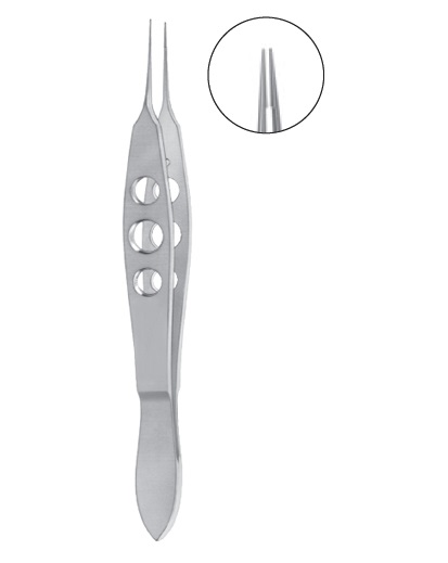 Mcpherson Tying Forceps, 100mm, 5mm Long Smooth Jaws, Straight, Stainless Steel